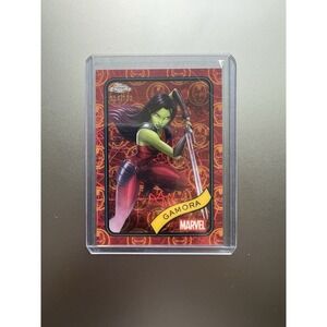 2025‎ Topps Chrome Marvel Gamora #140 Iron Man Red-Gold Lazer Refractor /100